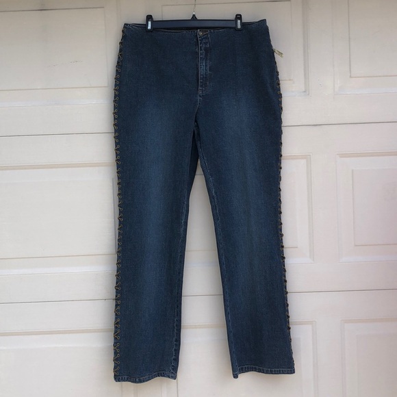 A. M. I. JEANS SIZE 14 HIPPIE HOBO STRETCH NEW! - Picture 3 of 8